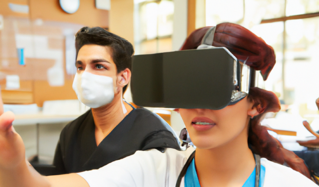 dall·e 2023 04 28 08.25.17 university students in an augmented reality med lab 2